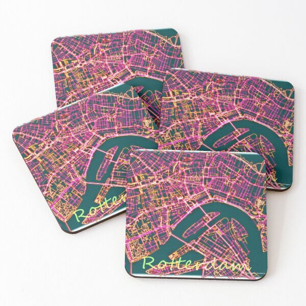 Item preview, Neon Roads of Rotterdam designed and sold by Data-Driven Map Designs.