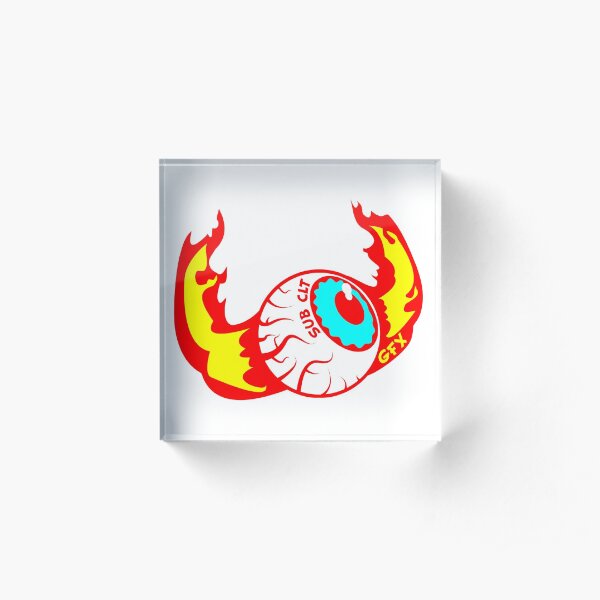 Kustom Kulture Flaming Eyeball Acrylblock