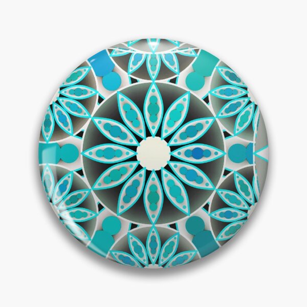 Item preview, Mandala pattern, turquoise, grey designed and sold by Marymarice.