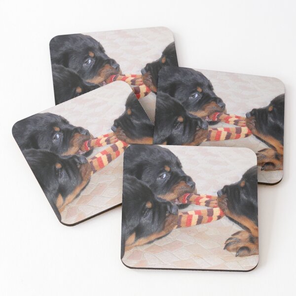 Item preview, Three Rottweiler Puppies In A Tug Of War designed and sold by taiche.