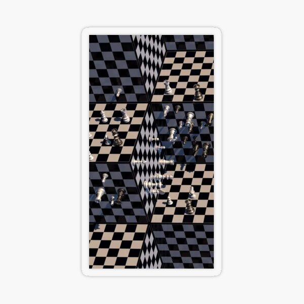 3-Dimensional Chess - 3-мерные шахматы Transparent Sticker