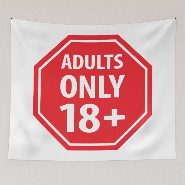 Item preview, Under eighteen years prohibition sign, adults only designed and sold by studio838.