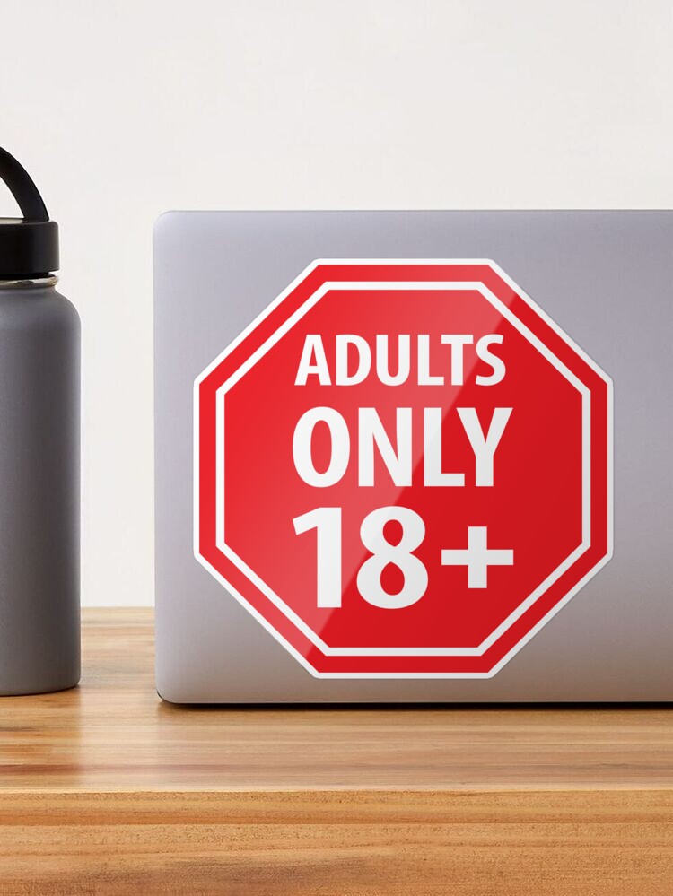 Adults only Sticker for Sale by studio838