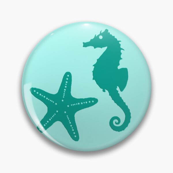 Item preview, Seahorse & starfish - turquoise and aqua designed and sold by Marymarice.