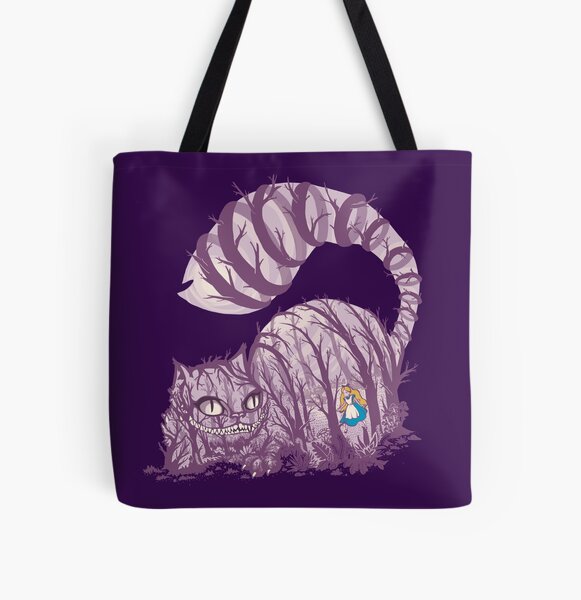 Alice In Wonderland Tote Bag Rope Handle Cheshire Cat Queen of