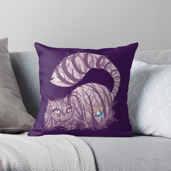 Inside wonderland (cheshire cat) Throw Pillow