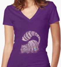 Inside wonderland (cheshire cat) Women's Fitted V-Neck T-Shirt