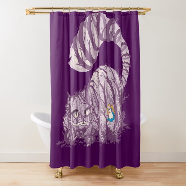 Inside Wonderland Cheshire Cat Shower Curtain For Sale By Harantula Redbubble 