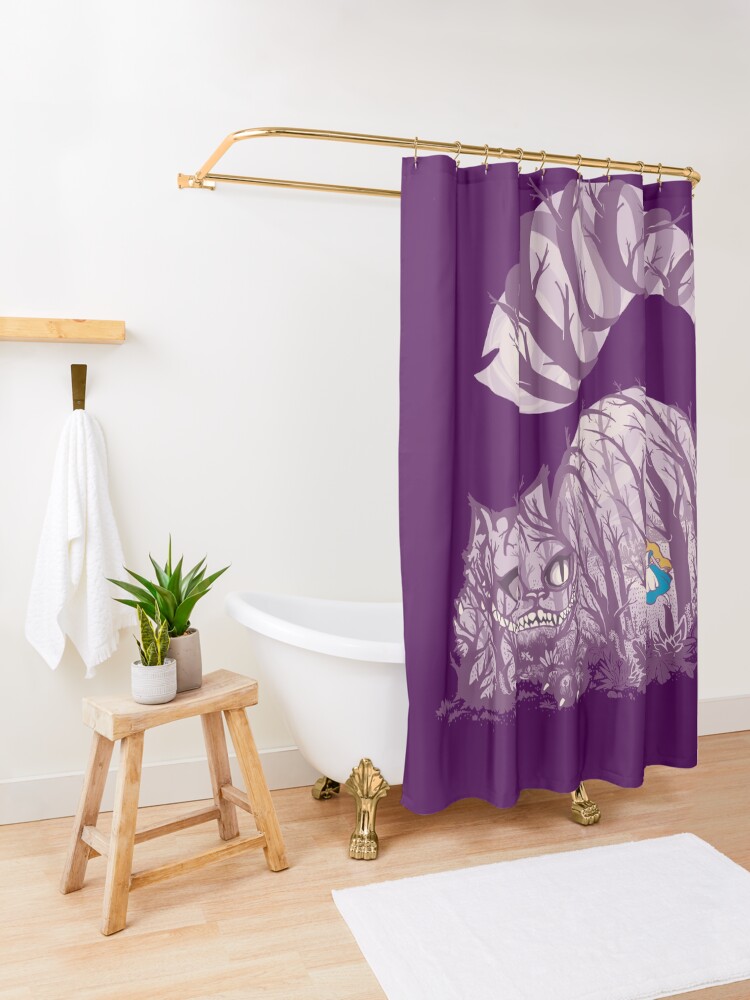 Alternate view of Inside wonderland (cheshire cat) Shower Curtain
