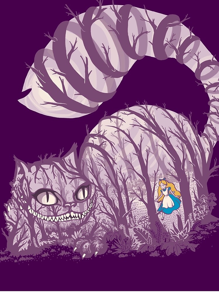 Thumbnail 3 of 3, Scarf, Inside wonderland (cheshire cat) designed and sold by Harantula.
