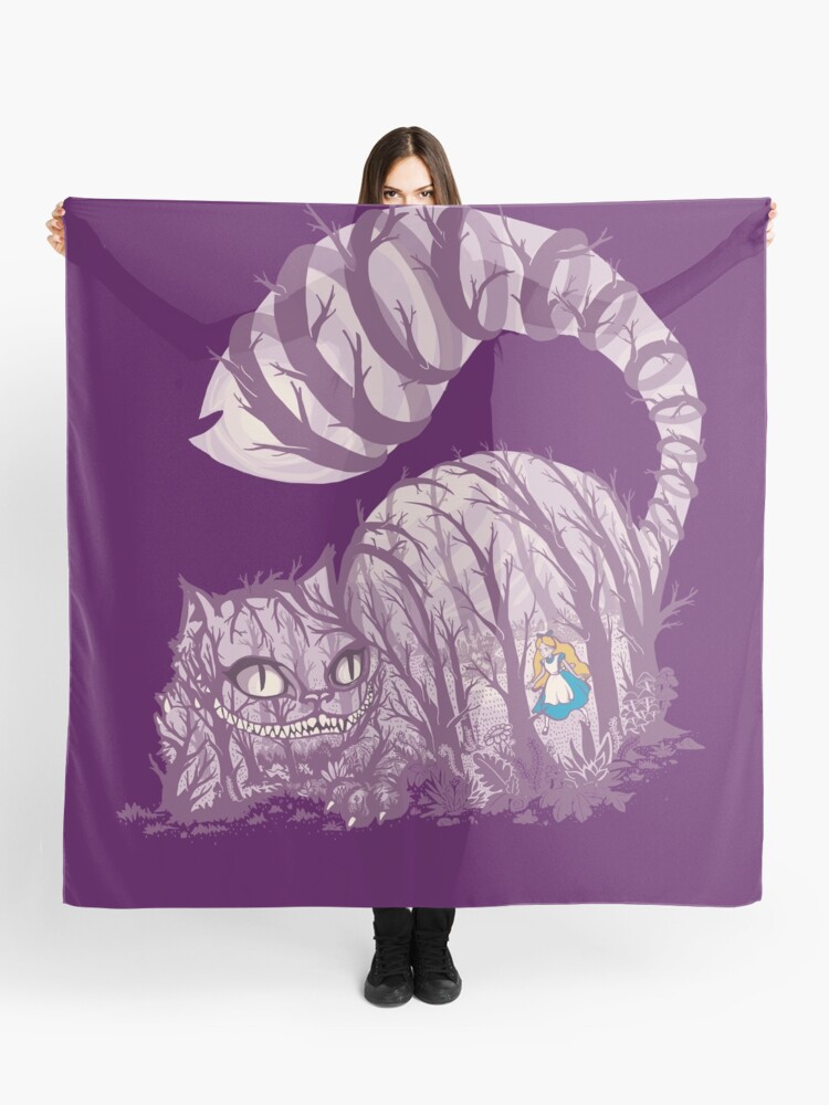 Thumbnail 1 of 3, Scarf, Inside wonderland (cheshire cat) designed and sold by Harantula.