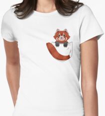 Pocket Red panda Women's Fitted T-Shirt