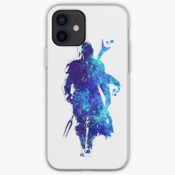 MANDO Silhouette Blue Paint Spatter iPhone Soft Case