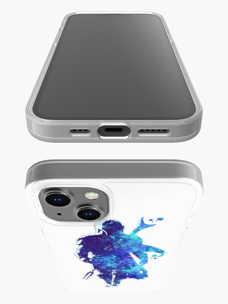 Alternate view of MANDO Silhouette Blue Paint Spatter iPhone Case