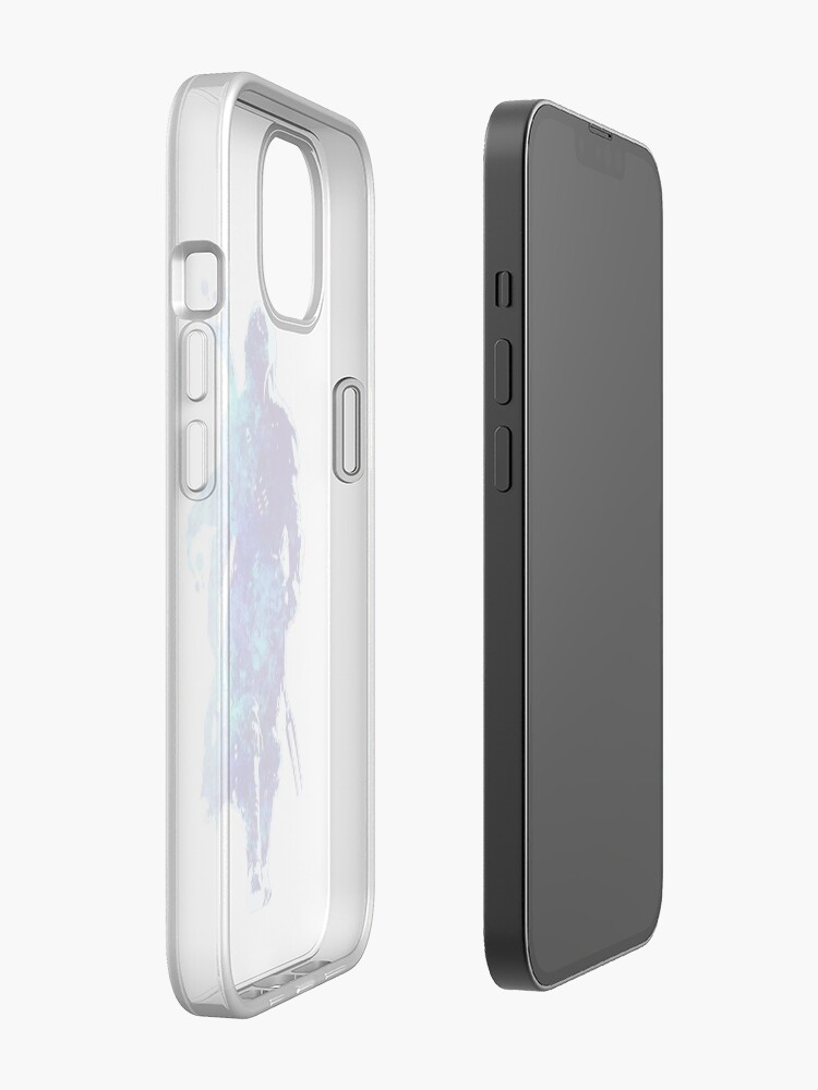 Alternate view of MANDO Silhouette Blue Paint Spatter iPhone Case