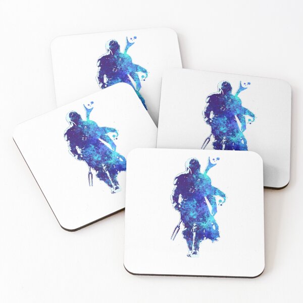 Item preview, MANDO Silhouette Blue Paint Spatter  designed and sold by Rocket Fox.