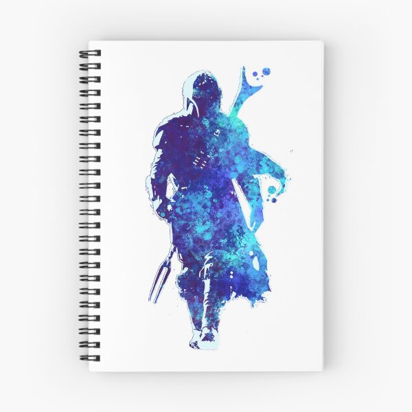 Item preview, MANDO Silhouette Blue Paint Spatter  designed and sold by Rocket Fox.