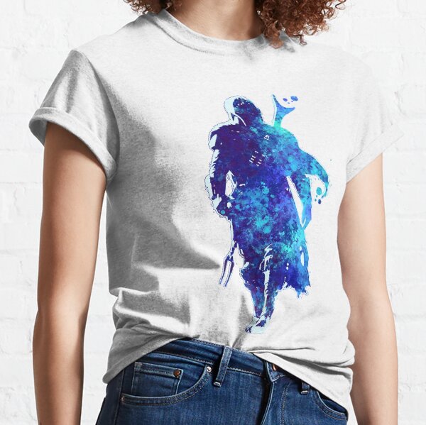 MANDO Silhouette éclaboussures de peinture bleue T-shirt classique
