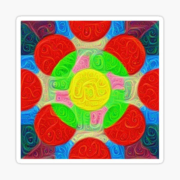 #DeepDream Color Squares Circles Visual Areas 5x5K v1448218386 Sticker