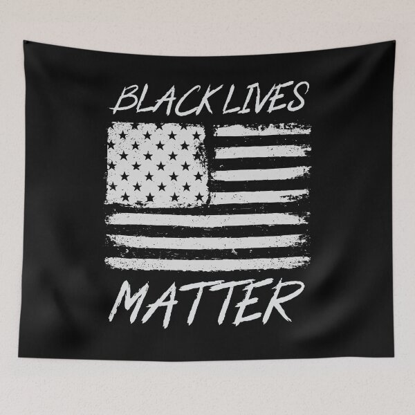 Item preview, Black lives matter - negative american flag - distressed grunge style designed and sold by Teecha.