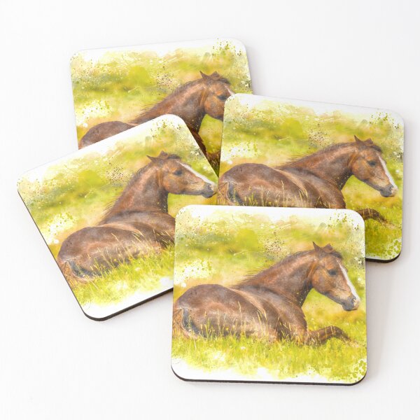 Item preview, Equine Elegance - Photo Illustration of a Horse Relaxing in a Field designed and sold by ChrisWrightPics.