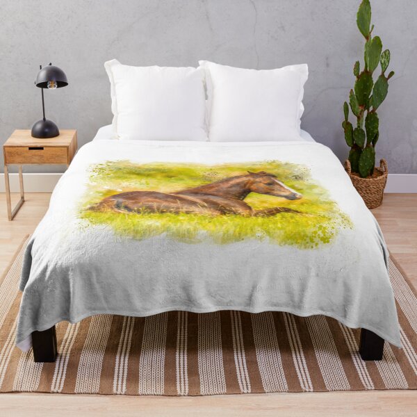 Item preview, Equine Elegance - Photo Illustration of a Horse Relaxing in a Field designed and sold by ChrisWrightPics.