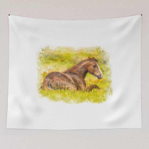 Item preview, Equine Elegance - Photo Illustration of a Horse Relaxing in a Field designed and sold by ChrisWrightPics.