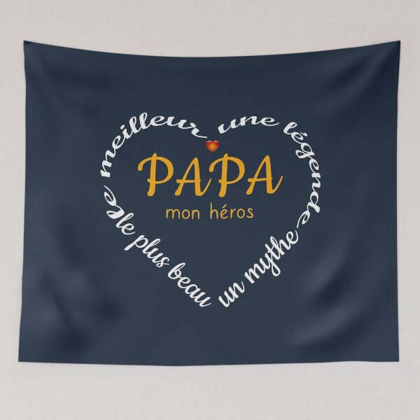 Item preview, dad heart navy blue background my father this hero libelle mix orange white- birthday or fathers day gift designed and sold by sex-sansbol.