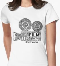 Film Kamera Typografie - Schwarz Tailliertes T-Shirt