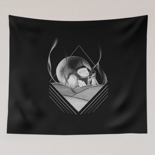 Item preview, Human Skull Buried in a Bed of Sand with Geometrical Lines designed and sold by Tyler Rosso.