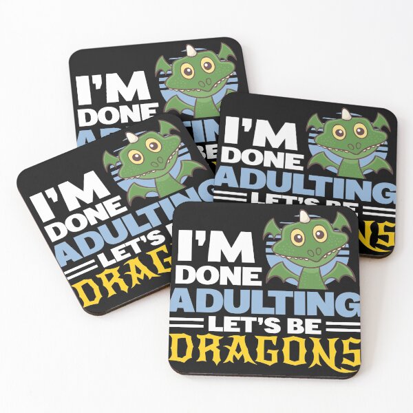 Item preview, Funny Dragon Lover I'm Done Adulting Gift print Dragons designed and sold by Lisbob.