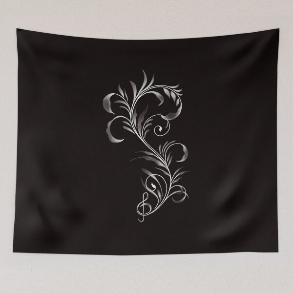 Item preview, Intricate Floral Design with a Beautiful Music Clef designed and sold by Tyler Rosso.