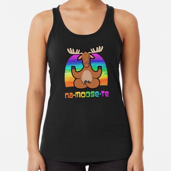 Na-Moose-Te Funny Moose Funny Yoga T-Shirt Flower Boho Style Na-Moose-Te Funny Moose Funny Yoga T-Shirt Flower Boho Style