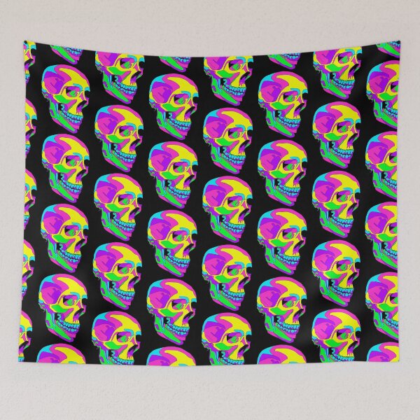 Item preview, Rainbow Neon Skull Skeleton designed and sold by RiaBubble.