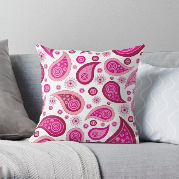 Pink Paisley Pattern Throw Pillow For Sale By SirSleepsAlot Redbubble   Throwpillow,small,600x Bg,f8f8f8 C,0,120,600,600 