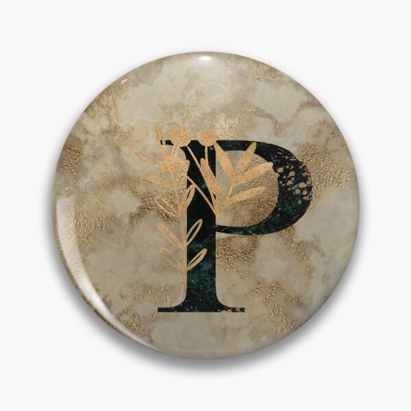Item preview, Floral Gold Metallic Marble Monogram P designed and sold by MysticMagpie.