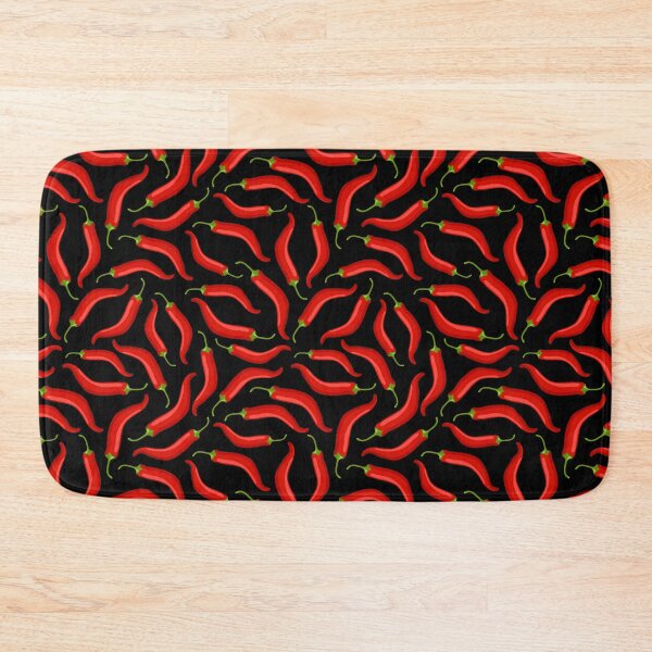 Item preview, Hot red chili pepper pattern with black background designed and sold by Natbasil.
