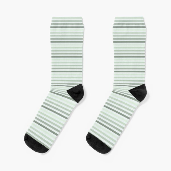 Sage Green Mint Ombre Stripes Socks