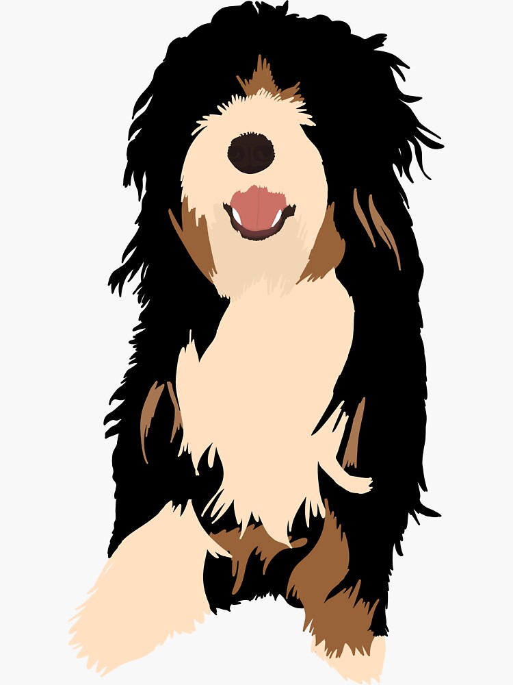 "Bernedoodle" Sticker for Sale by elliebognar | Redbubble