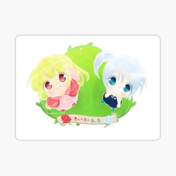 Red Rose and White Snow Sticker