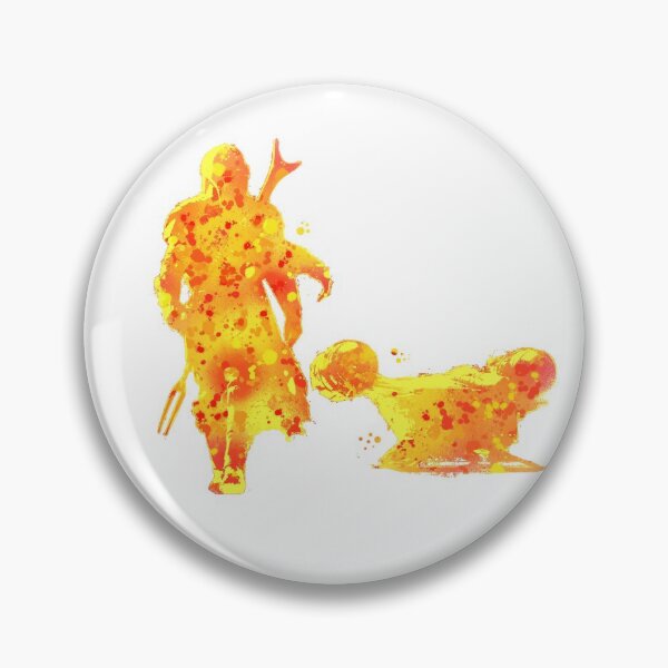 Item preview, MANDO and SHIP Silhouette Bright Yellow Highlights designed and sold by Rocket Fox.