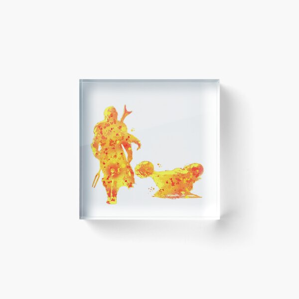 Item preview, MANDO and SHIP Silhouette Bright Yellow Highlights designed and sold by Rocket Fox.