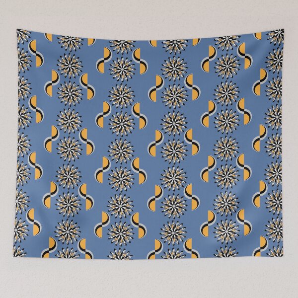 Item preview, Retrofloral Batik Blue designed and sold by BumbleChynxBee.