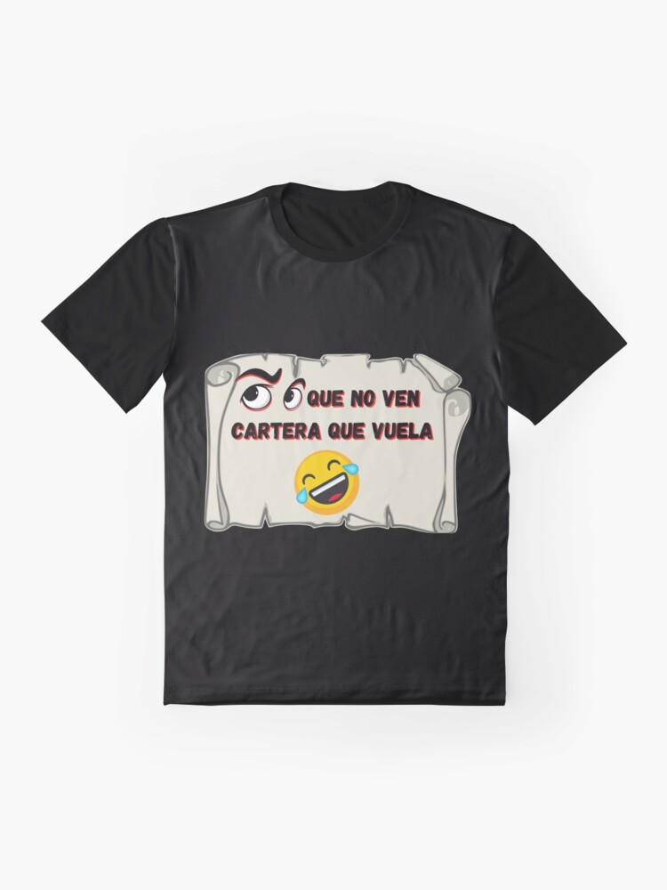Alternate view of Eyes that do not see Wallet that flies Graphic T-Shirt