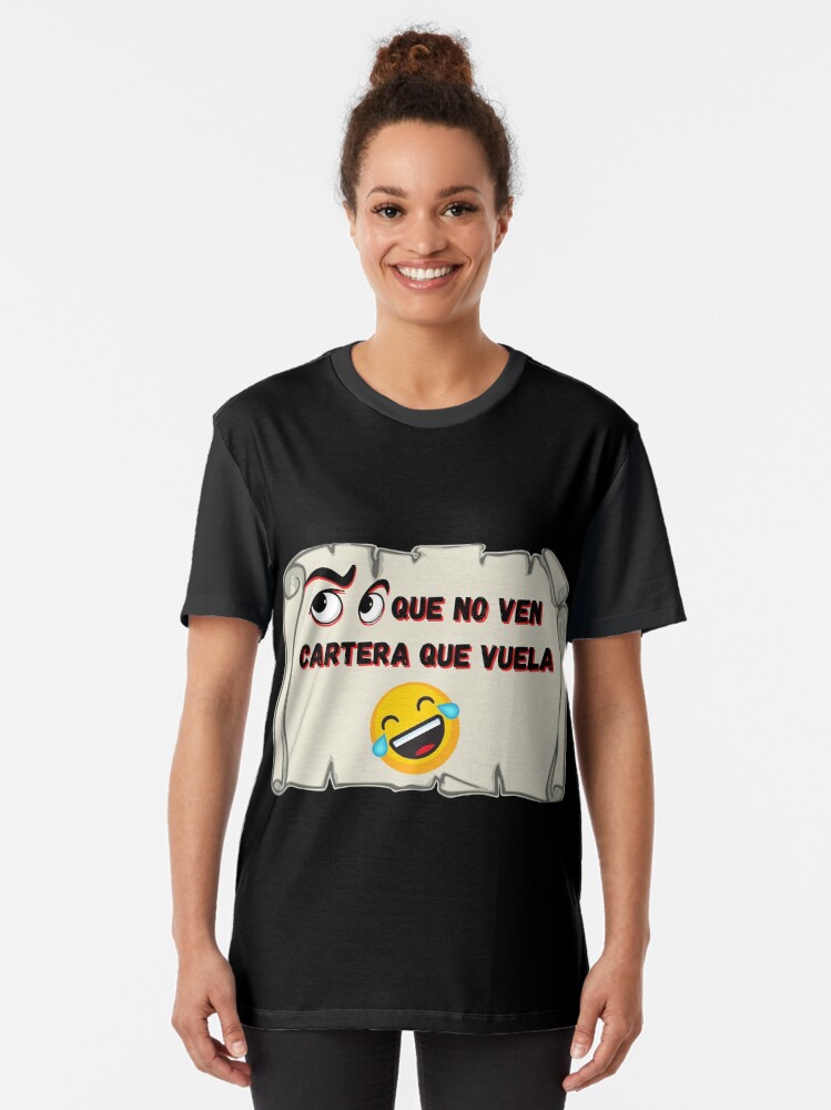 Alternate view of Eyes that do not see Wallet that flies Graphic T-Shirt
