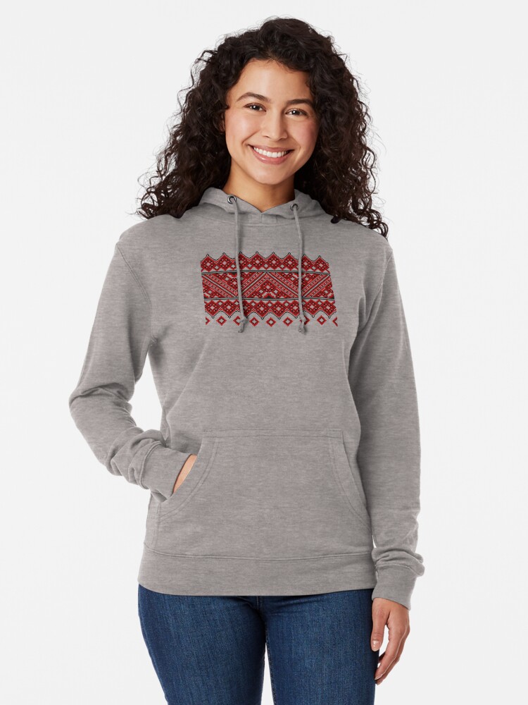 Alternate view of #Ukrainian #Embroidery, #CrossStitch, #Pattern Lightweight Hoodie