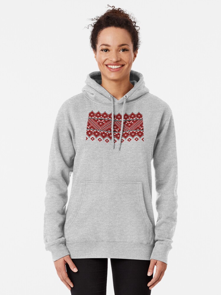 Alternate view of #Ukrainian #Embroidery, #CrossStitch, #Pattern Pullover Hoodie