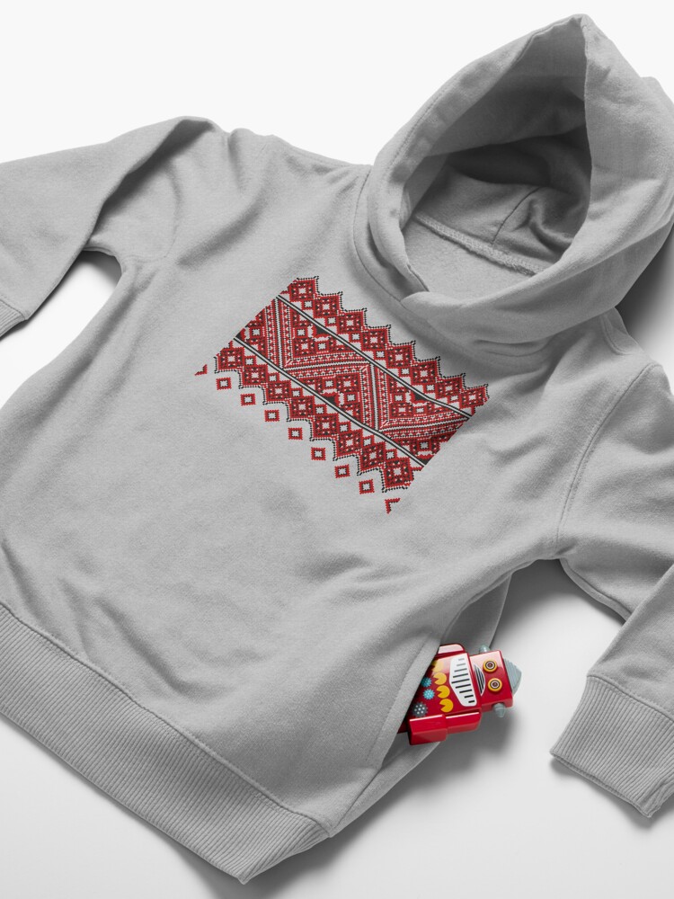 Alternate view of #Ukrainian #Embroidery, #CrossStitch, #Pattern Toddler Pullover Hoodie