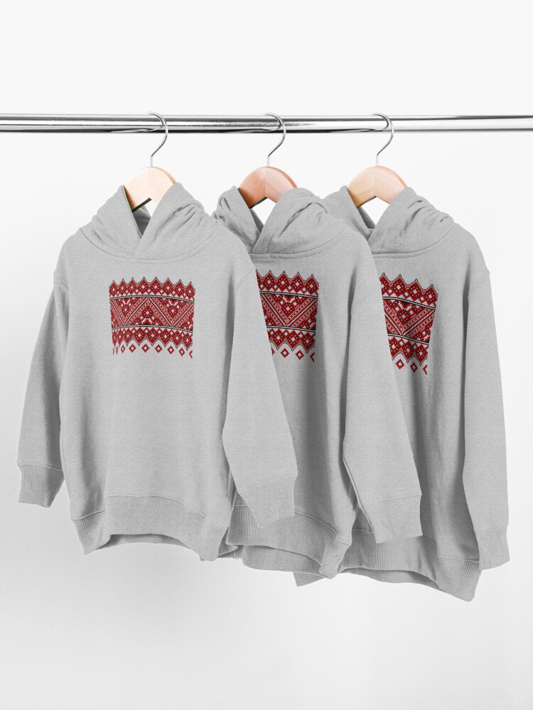 Alternate view of #Ukrainian #Embroidery, #CrossStitch, #Pattern Toddler Pullover Hoodie
