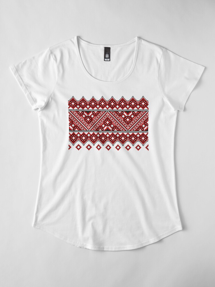 Alternate view of #Ukrainian #Embroidery, #CrossStitch, #Pattern Premium Scoop T-Shirt